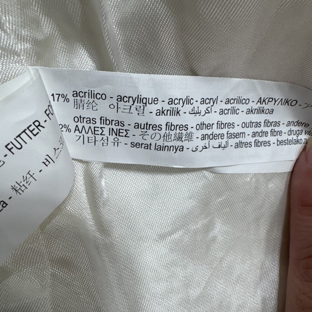 ZARA Womens Straight-Cut Wool Blend Coat Ecru/White Small Textured 8471/449/712 - Picture 6 of 13